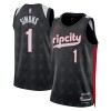 Muške NBA Dres Portland Trail Blazers Anfernee Simons Nike 2024-25 City Edition Crno Swingman